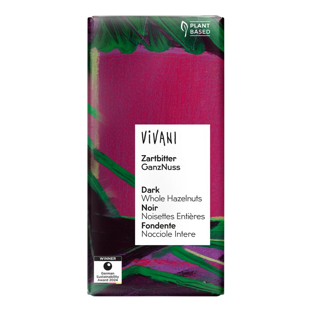 Vivani Whole Hazelnut Dark Chocolate 100G