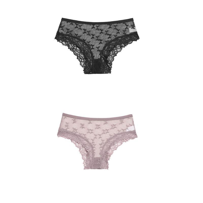 FINETOO 2 шт./компл. женские кружевные трусики мягкое белье дышащее белье хлопок удобное перспективное нижнее белье