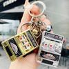 1Pcs Creative Fruit Slot Machine Keychain Mini Funny Gambling Toy Key Ring Portable Backpack Accessory for Travel Use