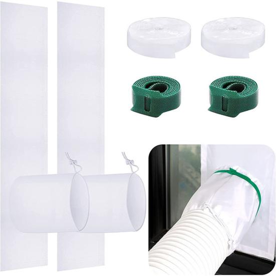 Window Vent Kit with Fastening Strap Effectively Prevent Wind No Gaps Durable Casement Crank Window AC Unit Window Seal Office Supplies