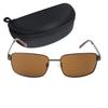 Metal with Men's Sunglasses, Frame, Brown, Case, CS-001-2-EH-72