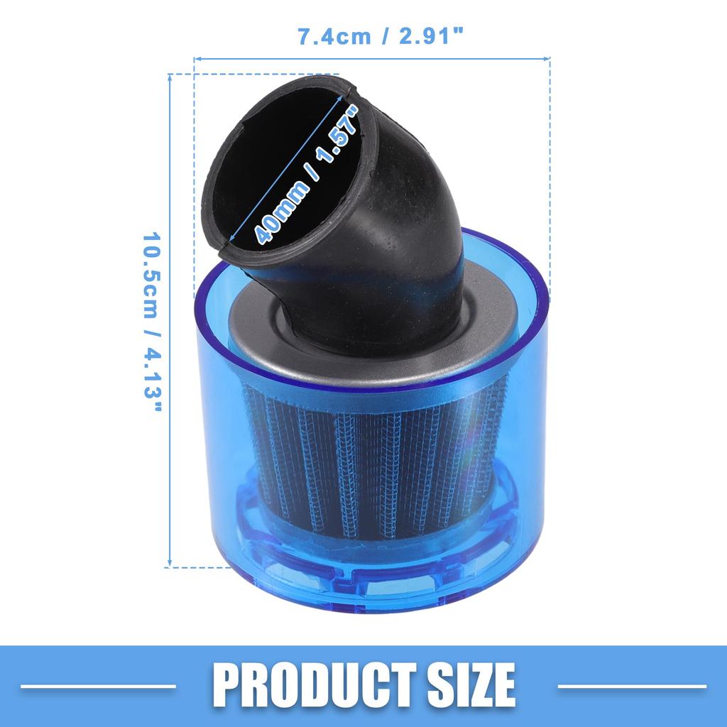 Воздушный фильтр ABSOPRO Вентиляционное отверстие 40 мм/1,57" для большинства мотоциклов 110-125 куб. см, квадроциклов, мопедов, внедорожных мотоциклов, гоночных мотоциклов Синий