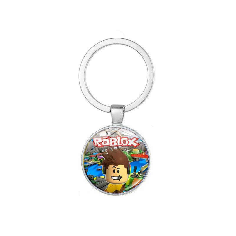 Брелок для ключей с персонажем игры Roblox, Брелок со стеклянным куполом, Аксессуар для геймера, Для фанатов игр, Детей, Взрослых, Коллекционный, Праздничный подарок, Премиальное качество