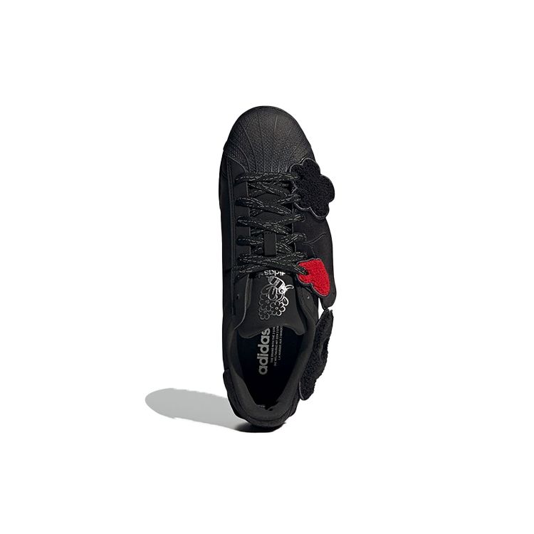 Melting Sadness x adidas Superstar Черные с цветочным патчем Унисекс Кроссовки Основной черный Карбон GZ6985