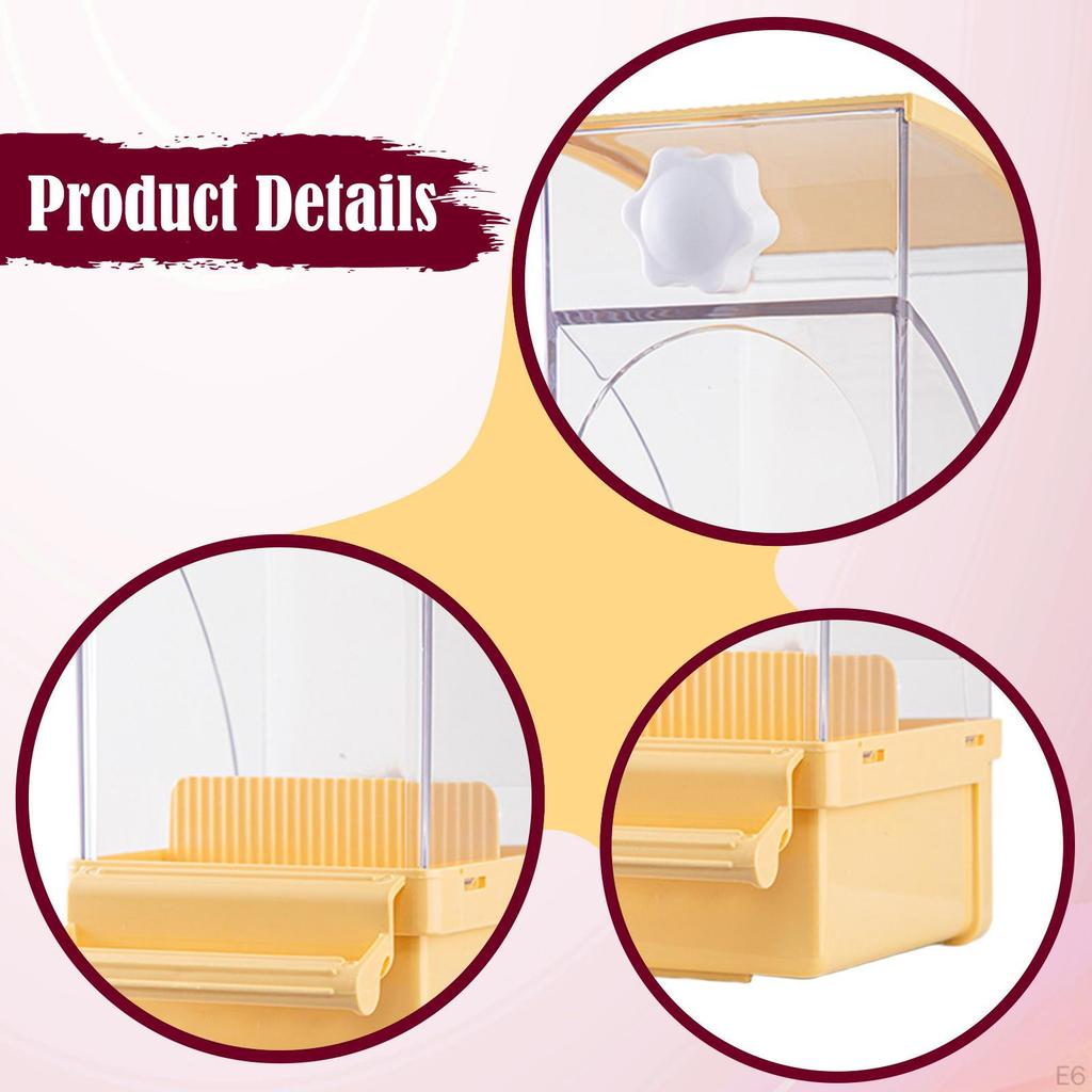 Автоматическая кормушка для птичьей клетки с большим контейнером для хранения и миской для волнистых попугайчиков, канареек