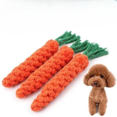 Игрушки из хлопковой веревки для прорезывания зубов и кусания, Игрушки для собак малого и среднего размера, Игрушки с узлом в виде моркови