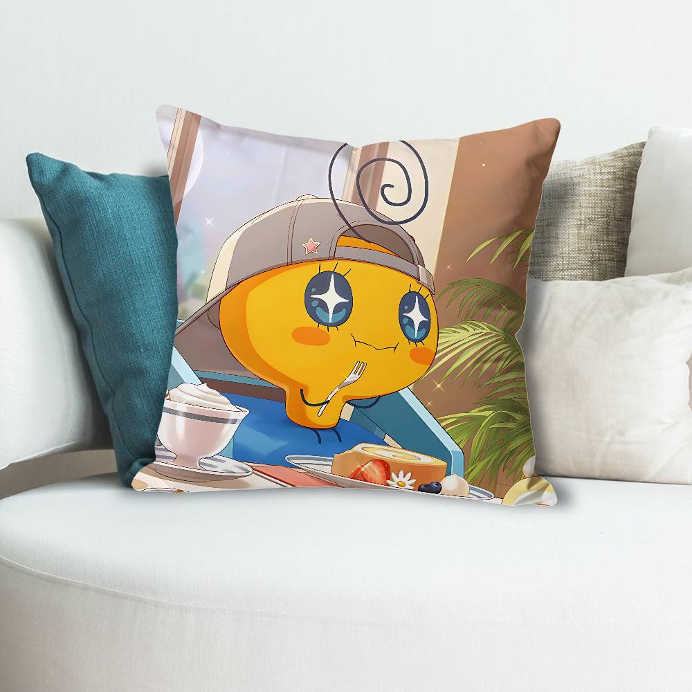 TTamagotchi Cute MMametchi Anime Celebrity Merchandise AllMatch Printed Pillow Case Sofa Car Office Room Decoration Protector