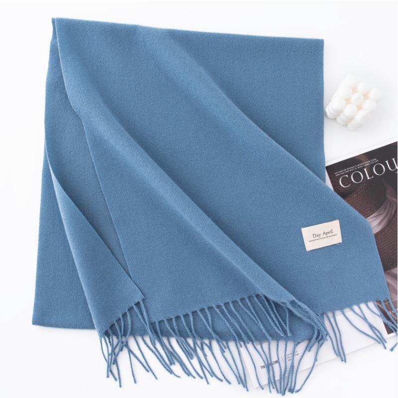 New Solid Color Maillard Imitation Cashmere Scarf for Women Autumn and Winter High End Warm Shawl Simple Scarf