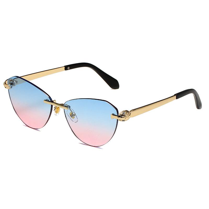 Fashion cat eye marine sunglasses new metal trimmed sunglasses catwalk wear triangle glasses