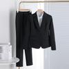Women's Double-Button Suit Jacket - Professional Workwear for Spring & Autumn, Ideal for Interviews & Formal Office Wear