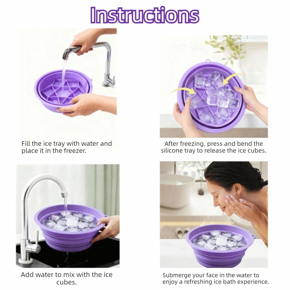 Silicone Ice Bath Washbasin Foldable Ice Washbowl Portable Ice Bath Tub Bucket  for Women Girls