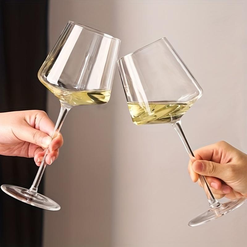 18.5oz Long Stem Crystal Wine Glasses (Set of 2) - Multipurpose Reusable Easy To Clean Lead-Free Glassware
