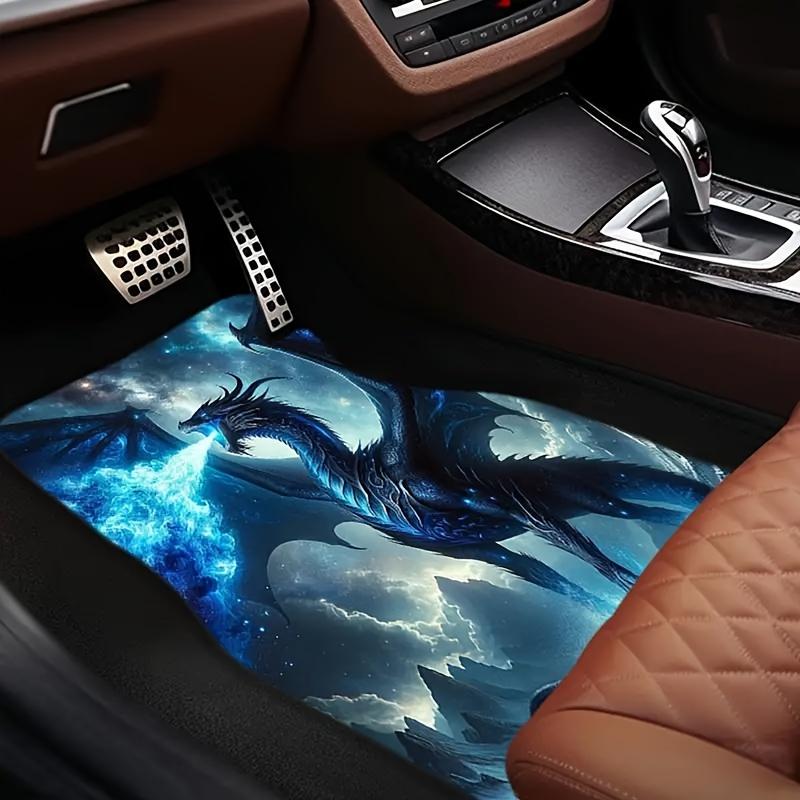 4pcs Dragon Print Car Floor Mats Compatible for SUV,Van, Car - Heavy-Duty -Weather Vehicle Floor Liners with Full Coverage Front/Rear/Driver/Passenger