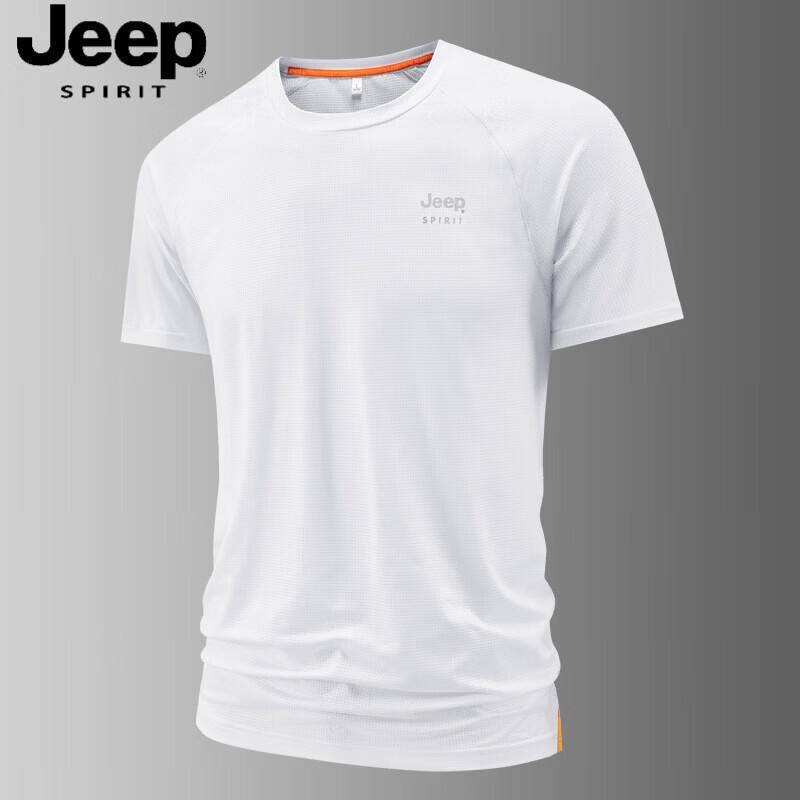 JEEP SPIRIT Men's Quick-Dry Ice Silk Stretch Sports T-Shirt