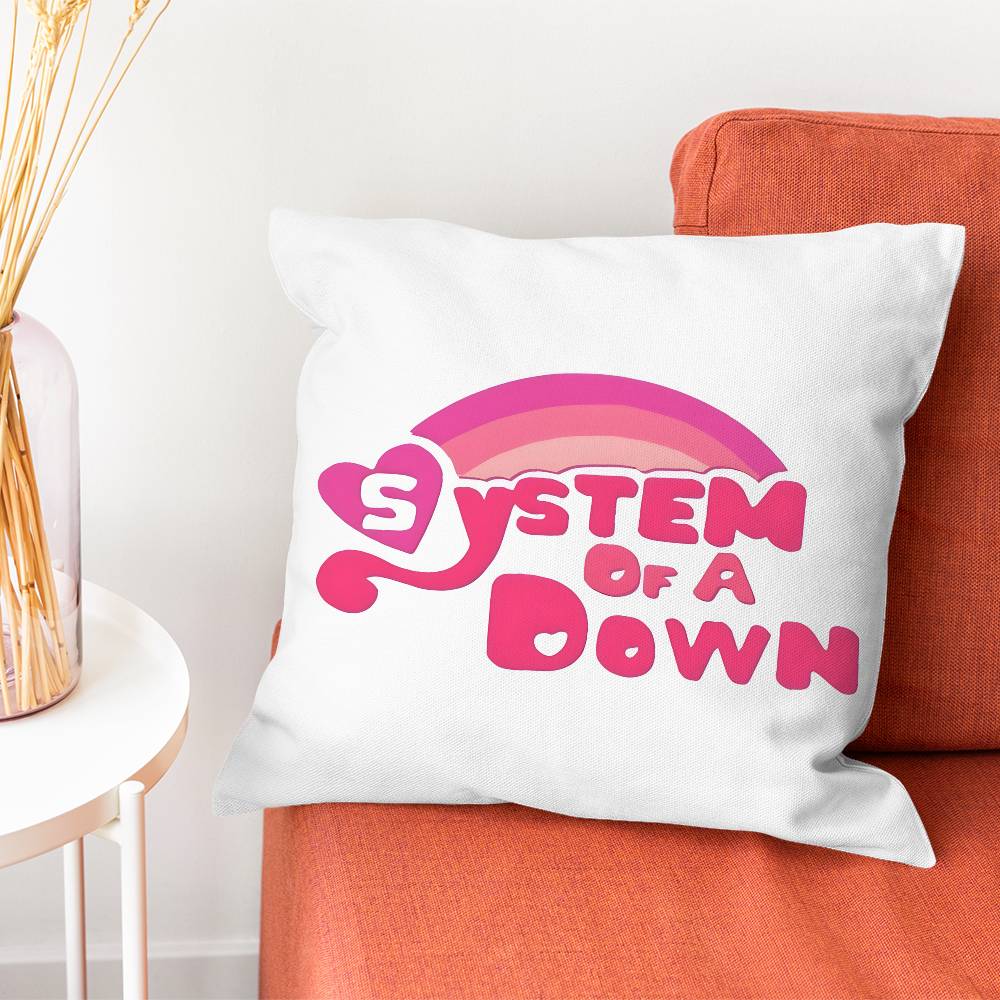 SSystem Of A Down Toxicity Pillow Case Silky Short Plush With Invisible Zipper Dustproof Sofa Cushion Cover For Home Decor