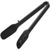 Silicone Spoon Tongs, Black, Approx. W10 X D4.5 X H22cm, Tower Shape, with One-Sided Slit for Draining, 5194