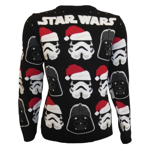 Star Wars Unisex Adult Vader And Trooper Face Knitted Christmas Sweatshirt