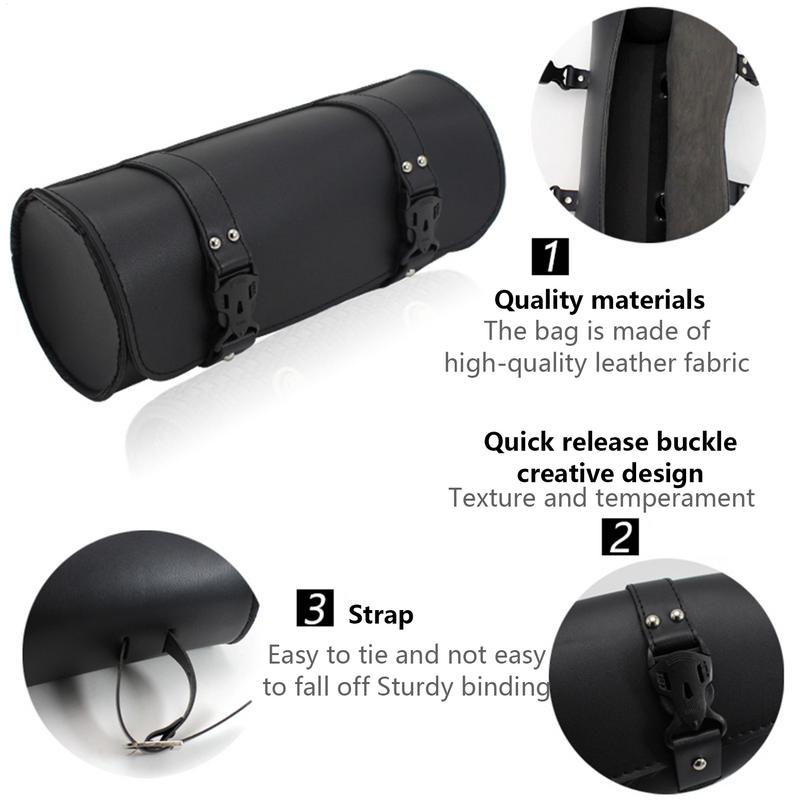 Мотоциклетная сумка для инструментов из ПУ кожи, сумка-кофр на руль, на вилку, ролл, хвостовая сумка для хранения, водонепроницаемая, кофры для грязных мотоциклов, сумка-кошелек для инструментов