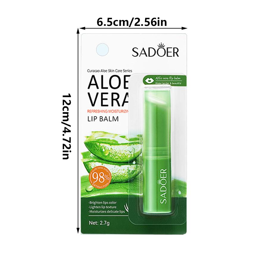 Бальзам для губ с алоэ вера SADOER Витамин С предотвращает сухость и потрескивание губ Увлажняющий бальзам для губ