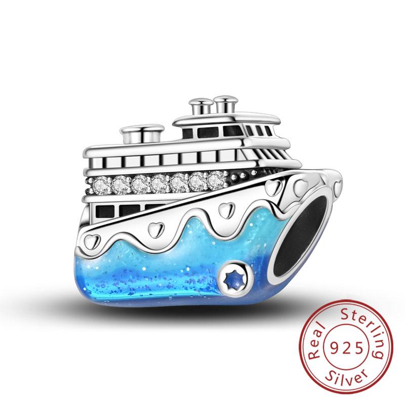 Оригинальные шармы-бусины Медь Эйфелева башня Париж Машина Карта Замок Шармы для путешествий Подходят для подвесок-браслетов Женщины DIY Изготовление ювелирных изделий