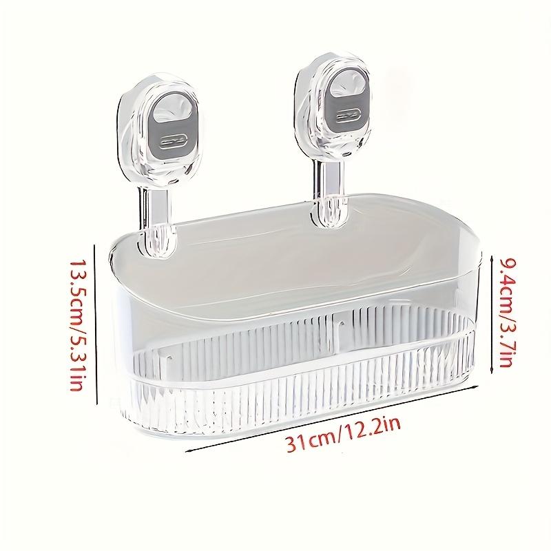 Роскошная настенная полка для хранения на присосках - Не требует сверления, Прочный пластиковый органайзер для душевых принадлежностей, косметики и туалетных принадлежностей