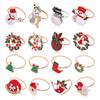 Merry Christmas Napkin Ring Bell Elk Napkin Buckle Christmas Table Decorations For Home Xmas Ornaments Navidad Party Supplies