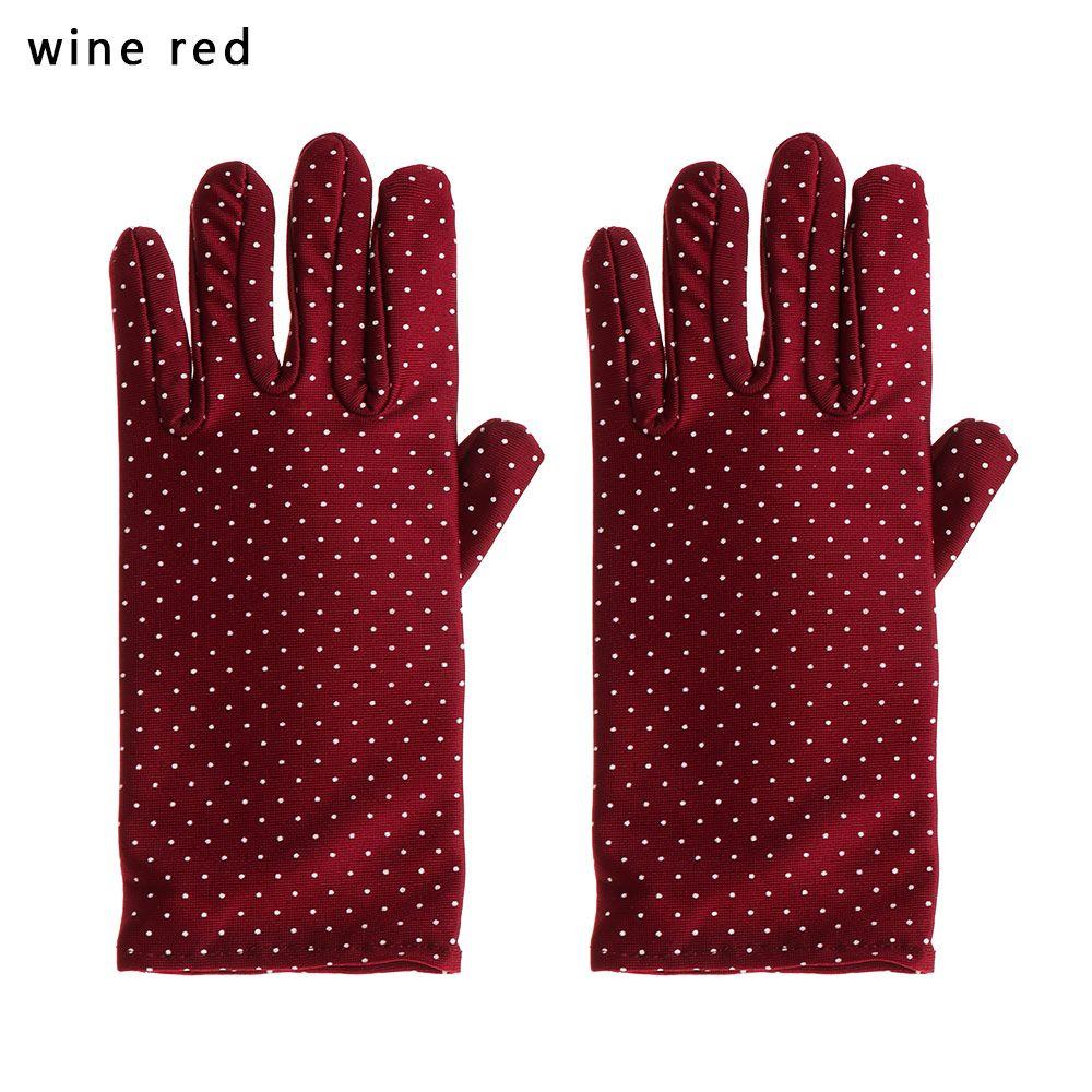 Soft Lady Girl Women's Gloves Full Finger Mittens Wrist Gloves & Mittens Sun Protection Dot Gloves