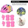 7pcs Kids Skating Bike Protective Gear Set Safety Helmet Knee Elbow Wrist PadPink Colorful Kids