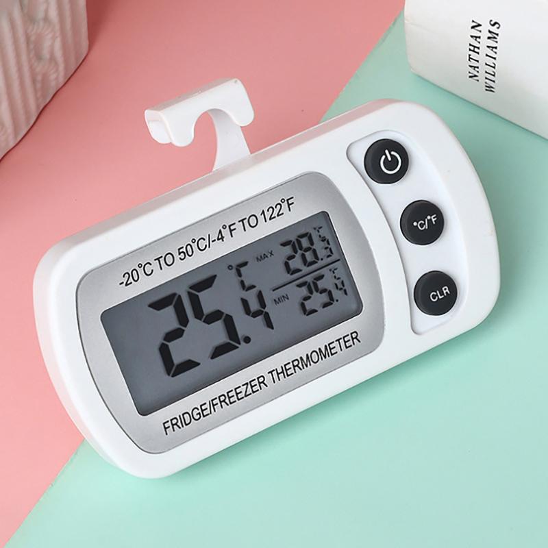 Термометр для холодильника с крючком, влагозащищенный, для холодильника, морозильника, электрический, ЖК-дисплей, цифровой термометр, монитор температуры