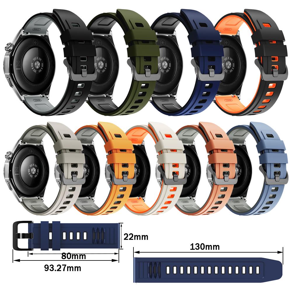 Силиконовый ремешок 22 мм для Huawei Watch 5 4/GT6 Pro GT 6 5 4 3 46 мм Сменный ремешок для Amazfit Bip 6 5/BALANCE 2 GTR4 Спортивный браслет