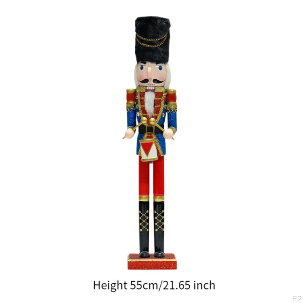 Деревянный Щелкунчик Солдат Рождественская фигурка Барабан для каминных полок
