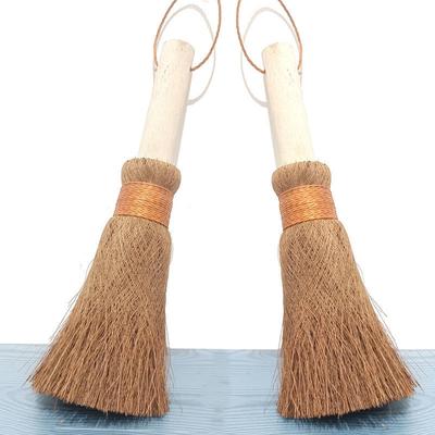 Ручка из натурального дерева, Длинная ручка, Мягкая щетина из коричневого шелка, Щетка для мытья сковороды, Пальмовая щетка для сковороды, Не прилипает масло, Кухонная щетка, Щетка для мытья миски, Коричневая щетка