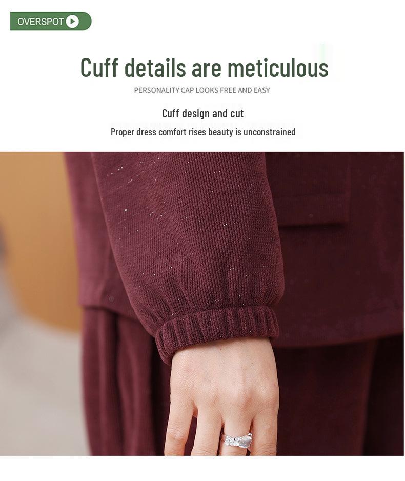 Стильный весенний спортивный костюм: Комплект из двух предметов 2025 года для женщин среднего возраста - Повседневная куртка и брюки для весны и осени