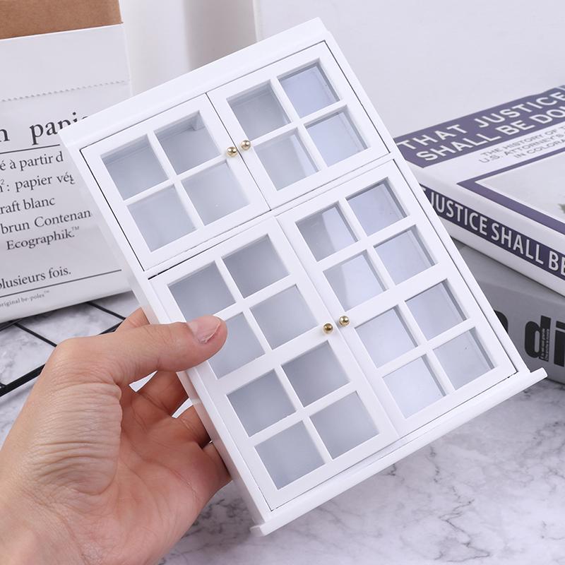 1/12 Dollhouse Miniature Furniture White Kitchen Dining Cabinet Display Shelf