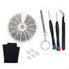 Eyeglass Repair Kit with Screws and Nose Pads Compact Tweezers Replacement Eye Glass