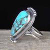 Винтажное инкрустированное бирюзой кольцо на палец для вечеринок, клубов, мужчин и женщин, эффектное ювелирное изделие, подарок