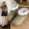 Мода 2024 Новые плюшевые ботинки на платформе для женщин Дизайнерская цепочка Искусственная замша Нескользящие Хлопковые утепленные ботинки Женские Зимние Теплые Ботильоны