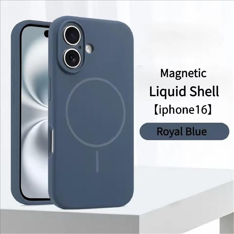 Высококачественный жидкий силикон для чехла MagSafe для iPhone 17 16 15 14 13 12 Pro Max Plus Магнитное беспроводное зарядное устройство Fundas Защитная крышка