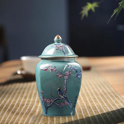 Керамическая имбирная банка, цветочный горшок, чайница с крышкой, центральный элемент, фарфоровая банка, цветочная композиция