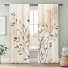 2Pc Autumn Leaf Print Curtains, Polyester Fabric, Machine Washable, Suitable For Bedroom And Living Room Decoration