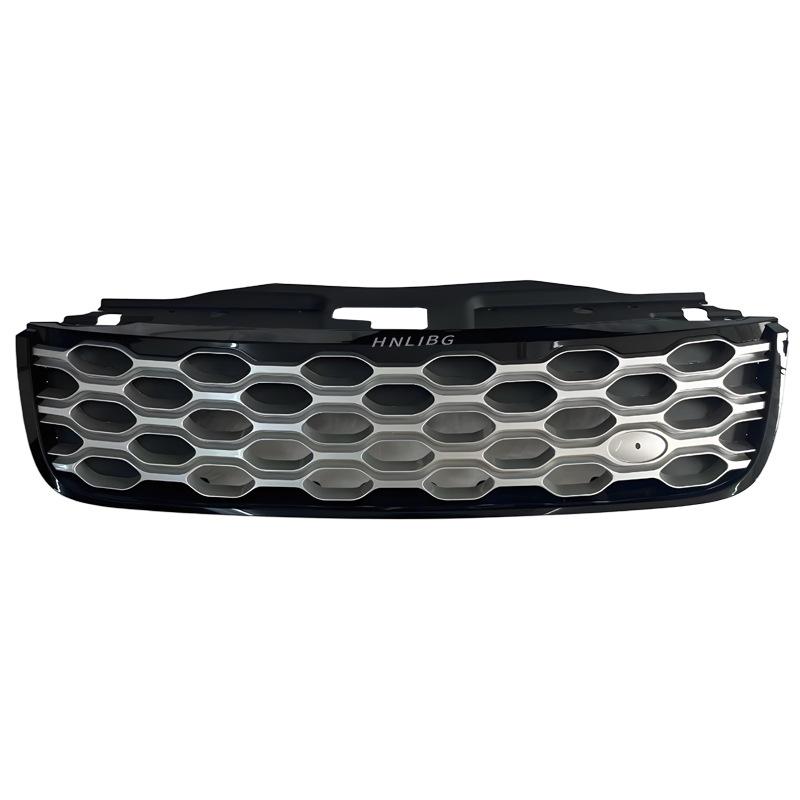 Compatible with 2020 Land Rover Discovery 5: Black Edge Silver Mesh Front Bumper Grille LR142423
