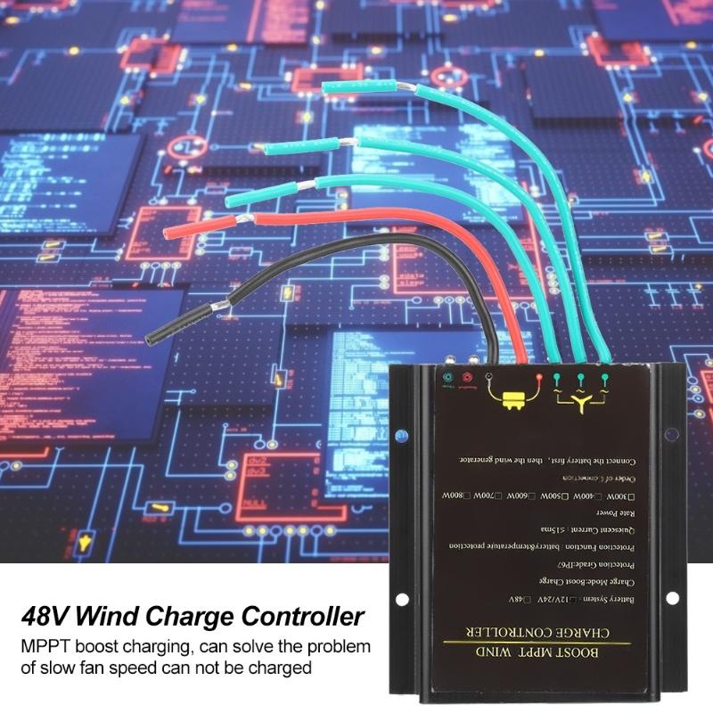 48 В водонепроницаемый контроллер ветряной турбины MPPT контроллер заряда 800 Вт регулятор мощности ветра