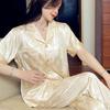 Light Luxury Summer Popular Ice Silk Thin Short-Sleeved Trousers Floral High-End Loungewear Set
