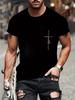 New Summer Round Neck Short Sleeve T-shirt for Men Christian Faith Cross Graphic Fshion T Shirts Short Sleeve Tee Tops