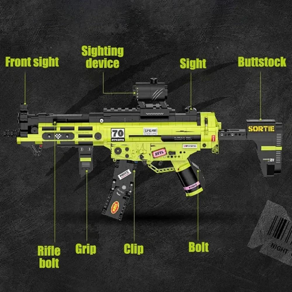 Конструктор Военный MP5 Kriss Vector Автомат Мини-размер Строительные блоки DIY Оружие Микро-кирпичи Игрушка Ребенок Мальчик Подарок на День Рождения