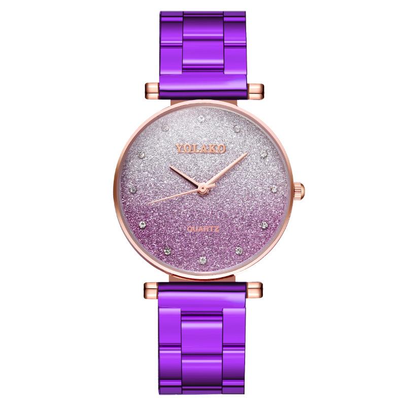 Мода постепенное изменение бриллиантовые женские часы женские часы стальной ремень кварцевые часы обработка настройка