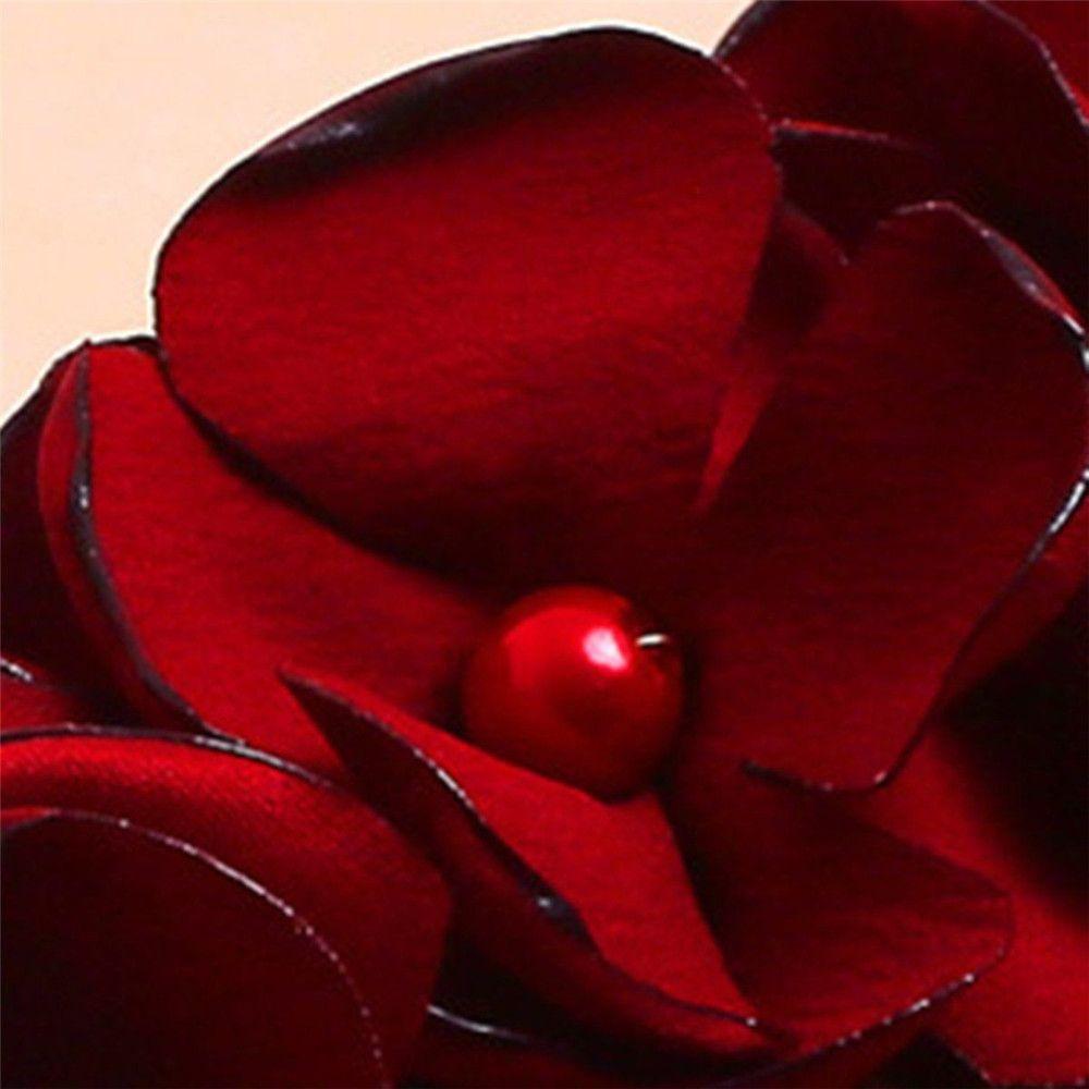 Романтические Свадебные Хрустальные Гребни для Волос Тиара Подружки Невесты Красный Цветок Заколка для Волос Свадебные Зажимы