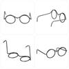 5PCS Baby Toy Retro Alloy Doll Glasses Round Frame Black Lensless
