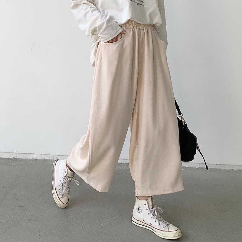 Женские весенние свободные повседневные широкие шаровары с девятью точками Daddy