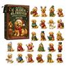 24 Day Countdown Box Animal Advent Calendar 2026, 2D Christmas with Travel Companion Acrylic Dog Pendants, Festive Tree Hanging Decor, Holiday